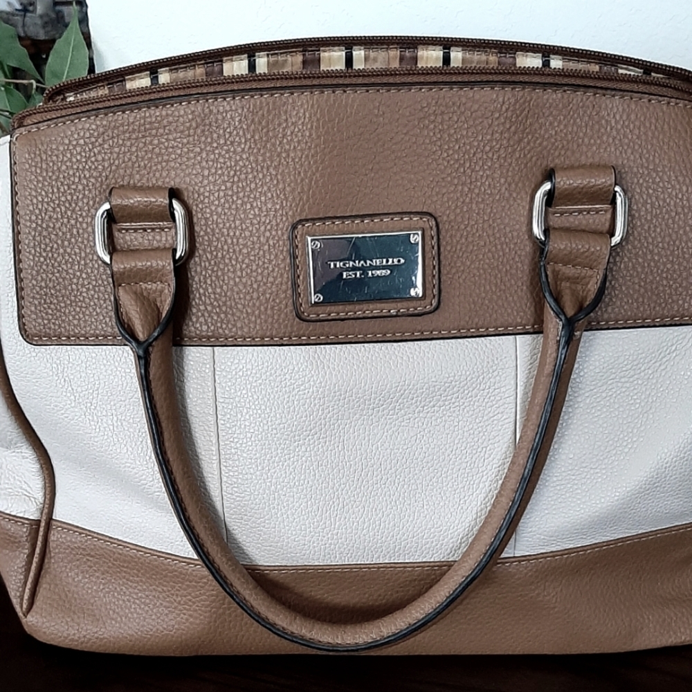 Tignanello Handbag Brown/Tan 12'x10" - Picture 3 of 11